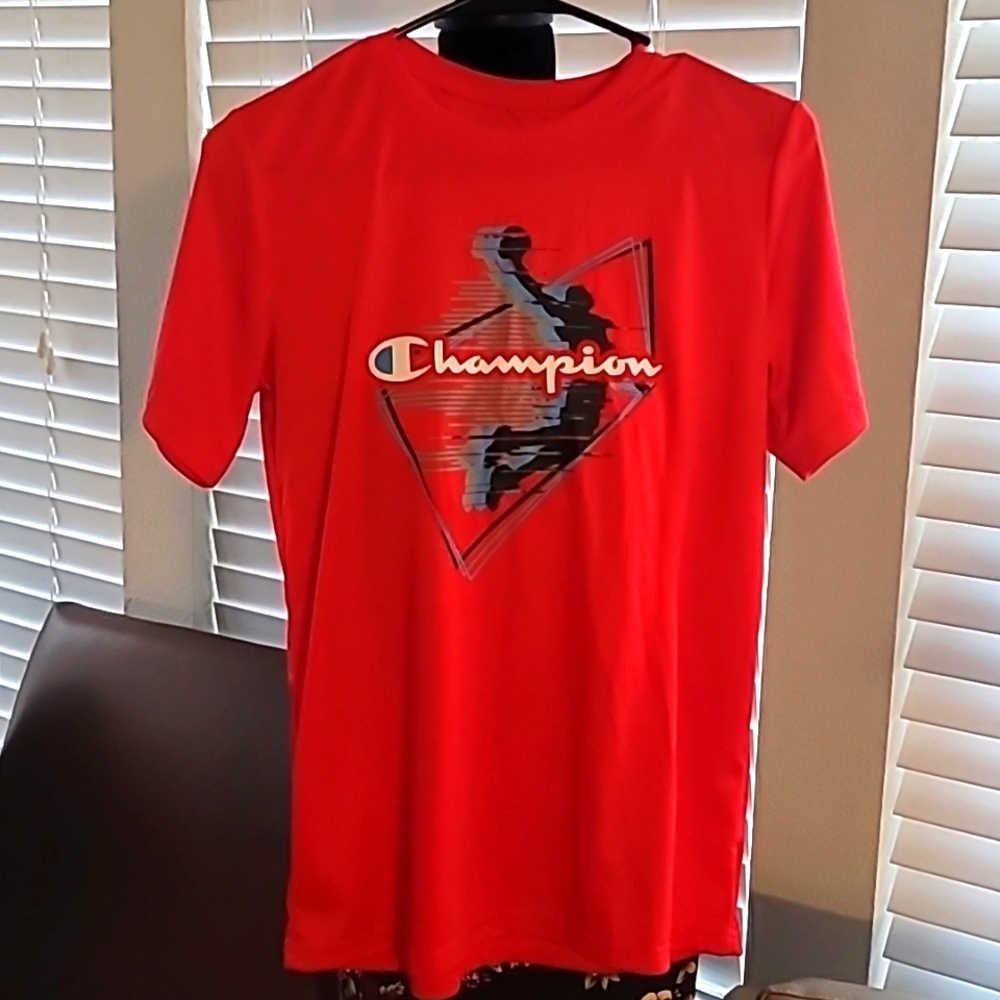 NEW CHAMPION KIDS SHIRT RED AUTHENTIC ATHLETIVWEAR SHIRT SZ 18/20